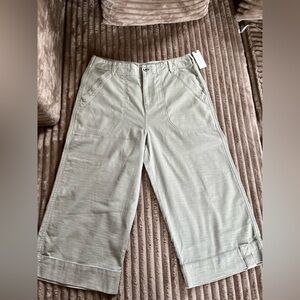 Pilcro Sage Green cropped wide legged Trousers